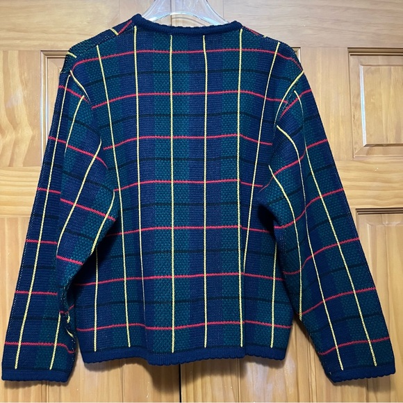 Vintage Casual Corner Plaid Cardigan Sweater Size XL - Picture 3 of 6